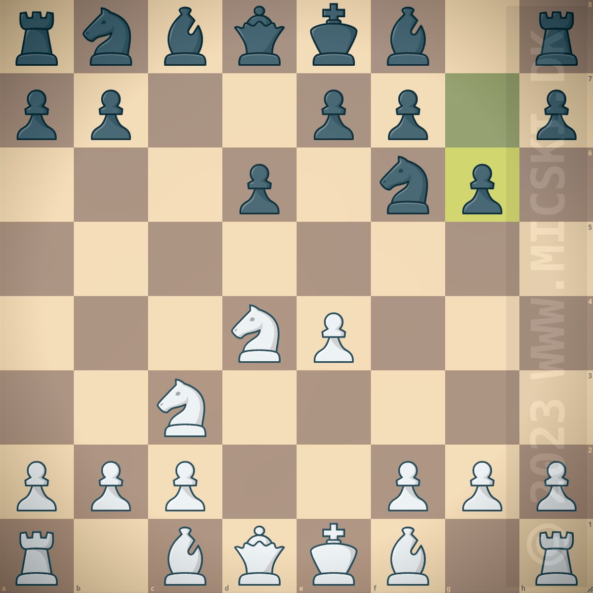 The Dragon variant of the Sicilian chess opening as white.